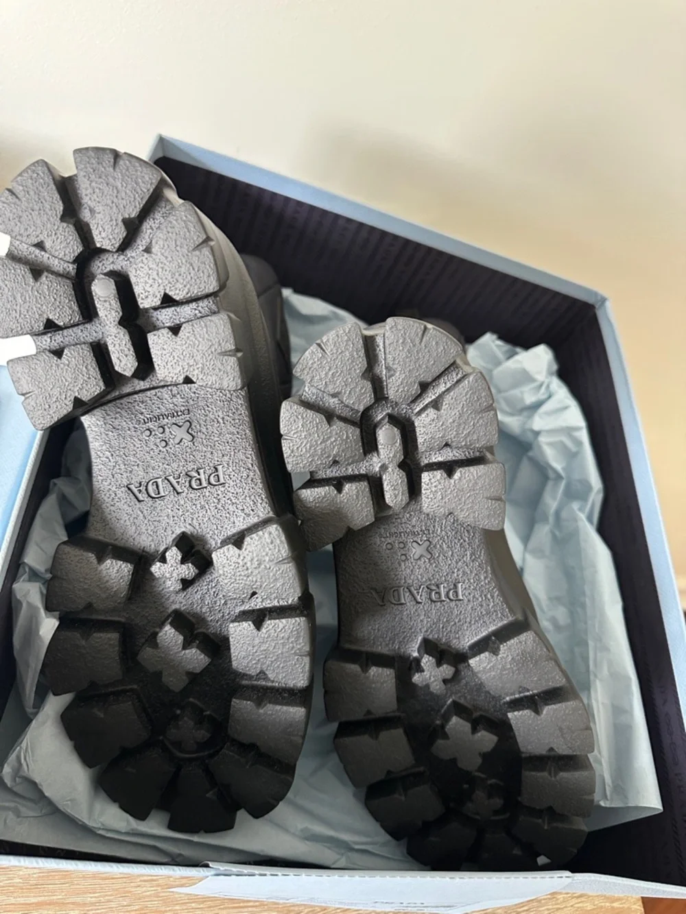 Prada Black Chunky Lug-Sole Chelsea Boots - Picture 6 of 6